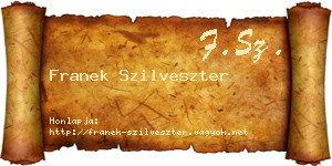 Franek Szilveszter névjegykártya